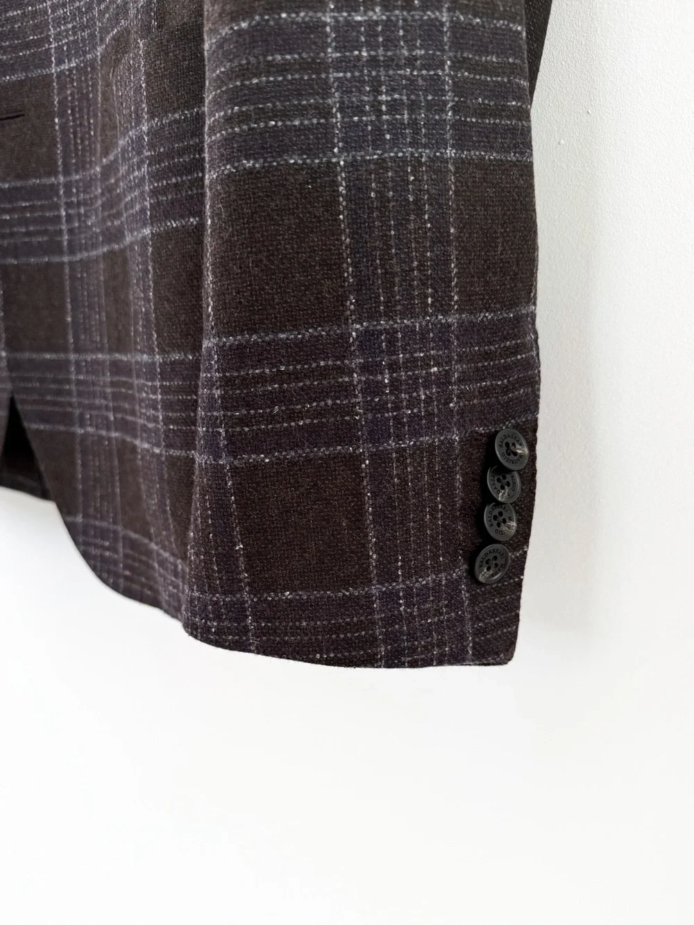 New Maurizio Baldassari Italian Wool Plaid Sport Coat Blazer Men's Brown Blue 40